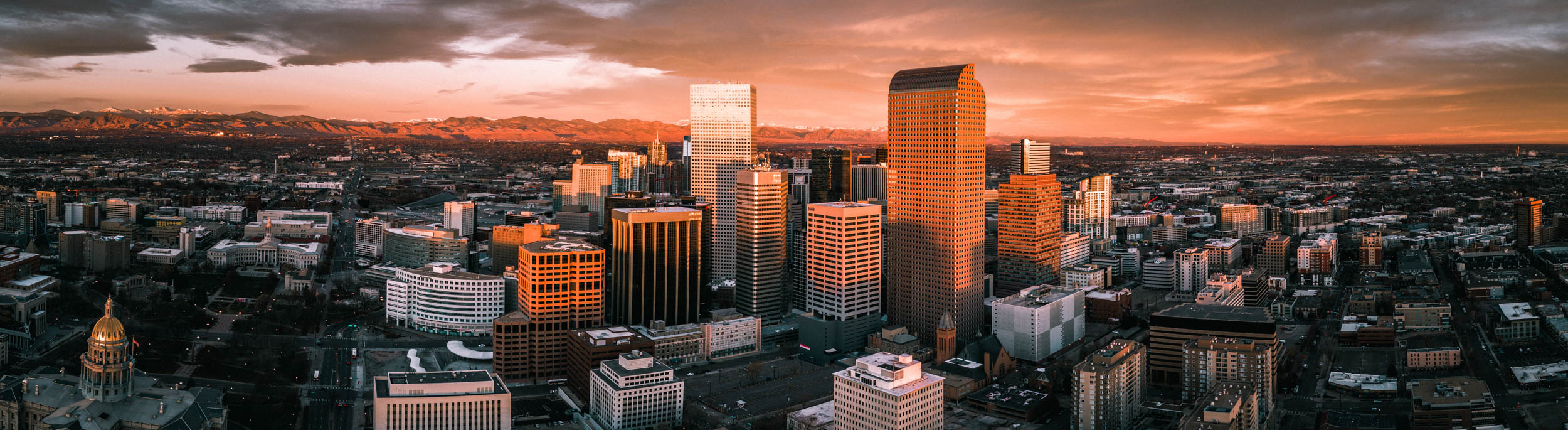 Denver skyline in the evening