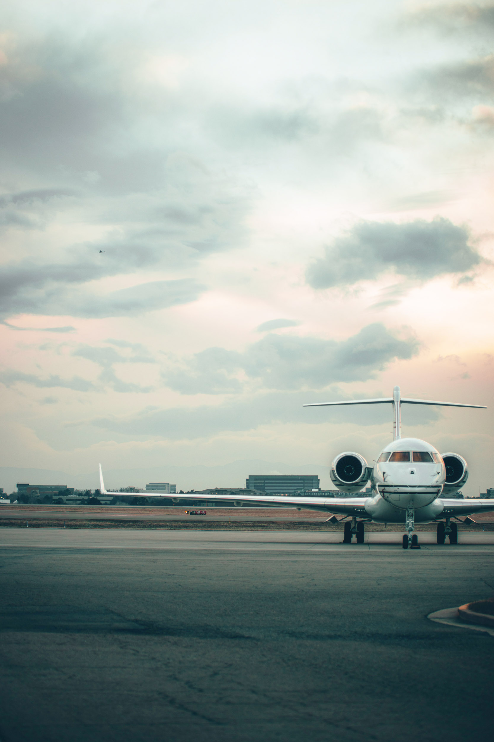 Plane waiting for take off on runway