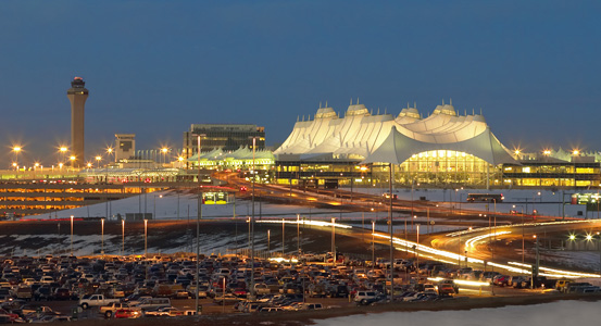 Aerial view of Denver International Airport